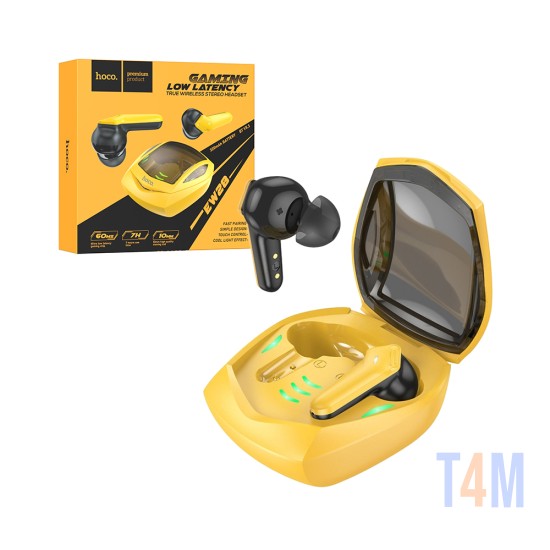 Auriculares para Juegos Inalámbricos True Hoco EW28 Magic V5.3 Amarillo